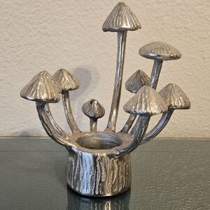 Silver Mushroom Wall Decor CANDLE holder (2 Available!)